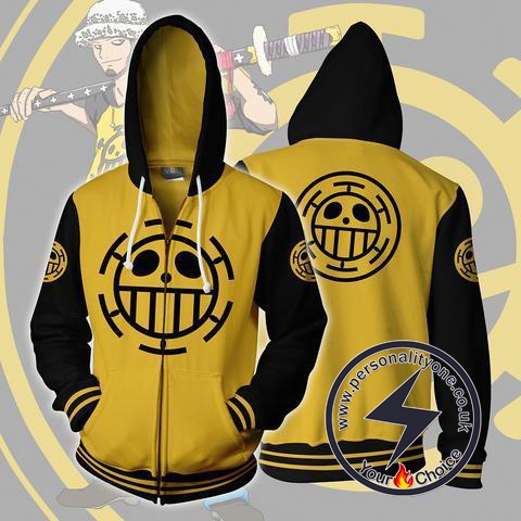 One Piece - Trafalgar D. Water Law Logo ZipUp - Hoodies Jackets